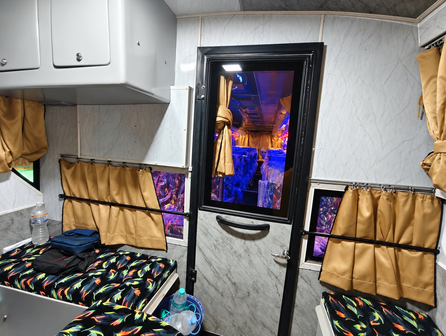 Cabin and doorway inside Pari Pallavi coach